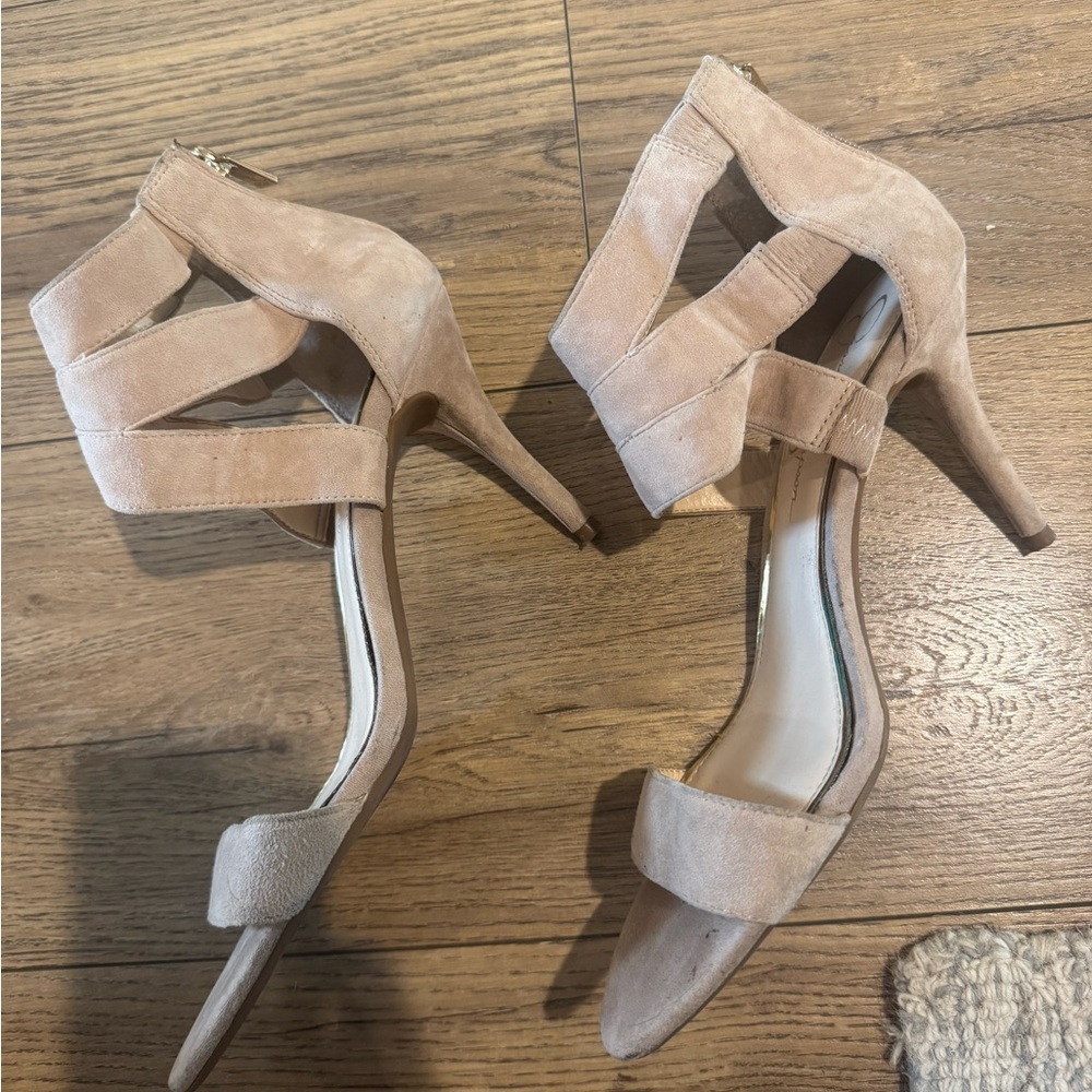 Jessica Simpson Suede Tan Strappy Heels